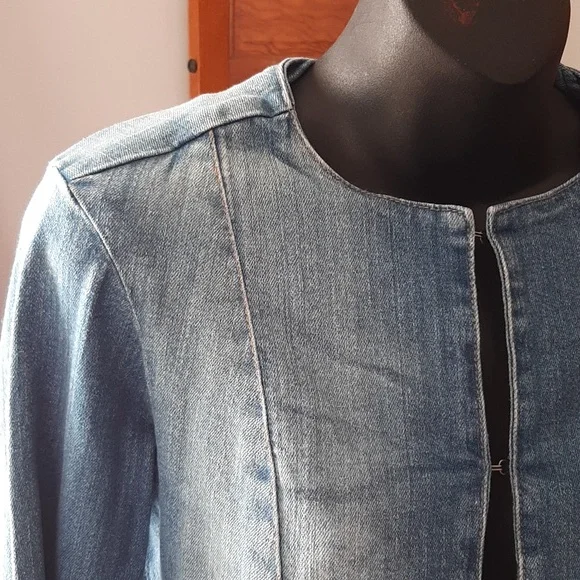 *3/$20* Cute Victorian-Inspired Denim Coat Small - Picture 2 of 6